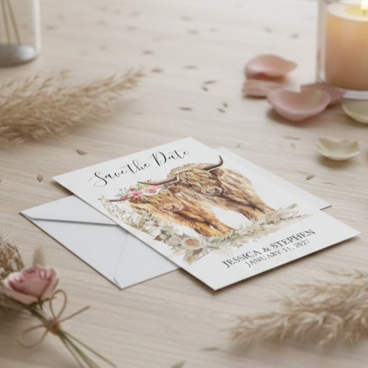 Hochland-Kuh-Hochzeitwasser Save The Date