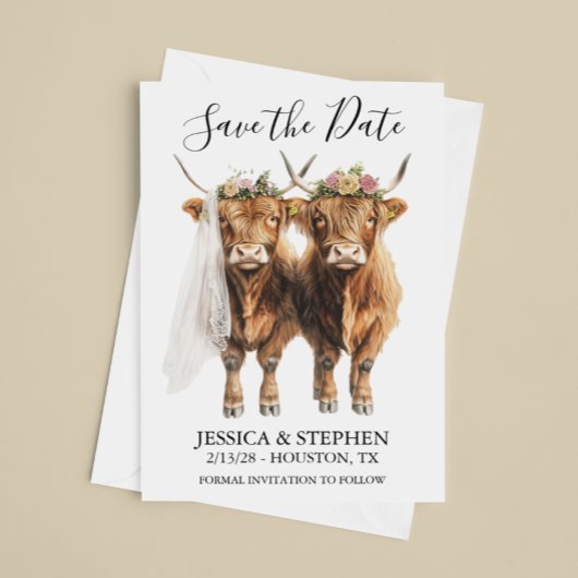 Hochland-Kuh-Hochzeitwasser Save The Date