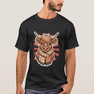 Hochland-Kuh-Kalb in Schal T-Shirt