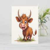 Hochland Kuh Kalender Frohe Weihnachtsfeiertag Feiertagskarte (Stehend Vorderseite)