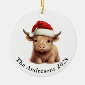 Hochland Kuh Keramik Foto Ornament (Vorne)