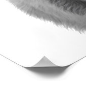 Hochland-Kuh-Kopfportrait Schwarz-weiß Poster (Ecke)