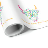 Hochland Kuh Messy Hair ist farbenfroh Geschenkpapier (Rolleneckpunkt)