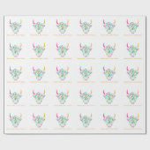 Hochland Kuh Messy Hair ist farbenfroh Geschenkpapier (Flach)