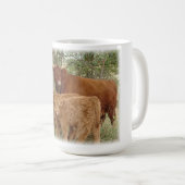 Hochland-Kuh mit Kälbern Kaffeetasse (VorderseiteRechts)