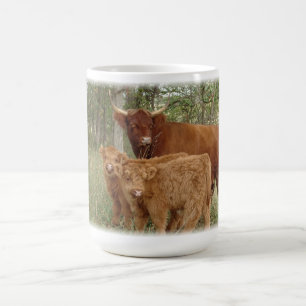 Hochland-Kuh mit Kälbern Kaffeetasse