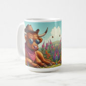 Hochland-Kuh mit Sonnenbrille und Cowboy-Hut Kaffeetasse (Vorderseite Links)