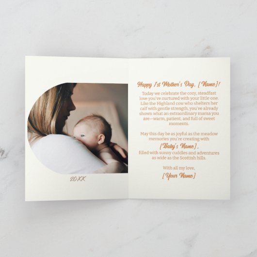 Hochland-Kuh Muttertag Karte (Innenseite)