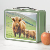 Hochland-Kuh-Natur-Zuneigung Liebe Metall Brotdose (Beispiel)