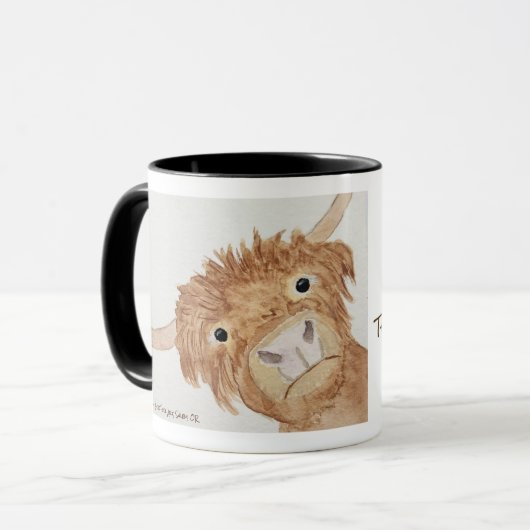 Hochland Kuh Original Tasse (Vorderseite Links)