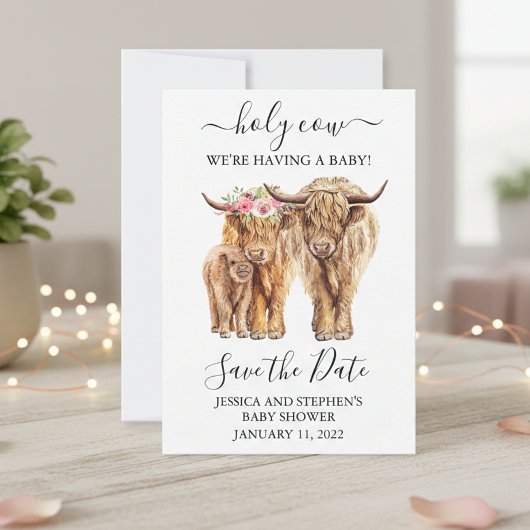 Hochland Kuh Paare Dusche Save the Date