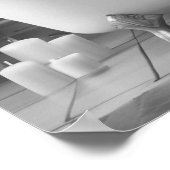 Hochland Kuh Reading Bad Schwarz-Weiß Badezimmer Poster (Ecke)