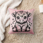 Hochland Kuh Rosa Herz Kissen (Decke)