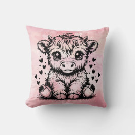 Hochland Kuh Rosa Herz Kissen