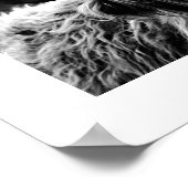 Hochland Kuh Rustic Boho Chic Black and White Poster (Ecke)