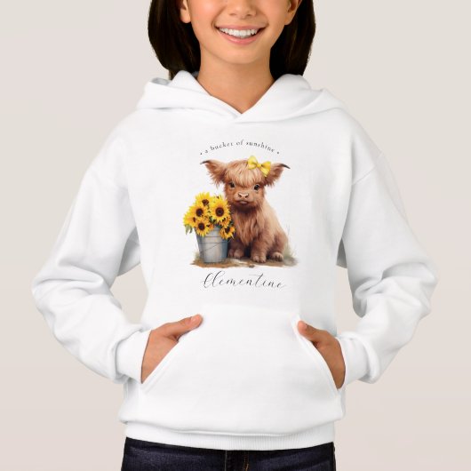 Hochland-Kuh-Sonnenblumeneimer Hoodie (Vorderseite)
