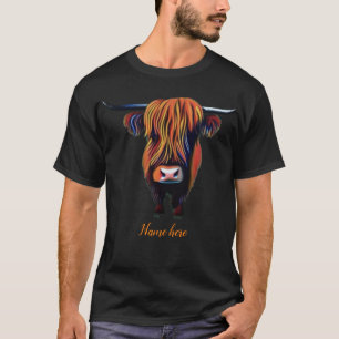 Hochland-Kuh-T - Shirt mit bearbeitbarem Namen