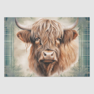 Hochland-Kuh-Tartan-Clan-Aquarell-Tissue-Papier Seidenpapier