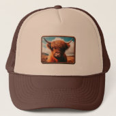 Hochland Kuh Trucker Hat, Cowboy Trending Truckerkappe (Vorderseite)