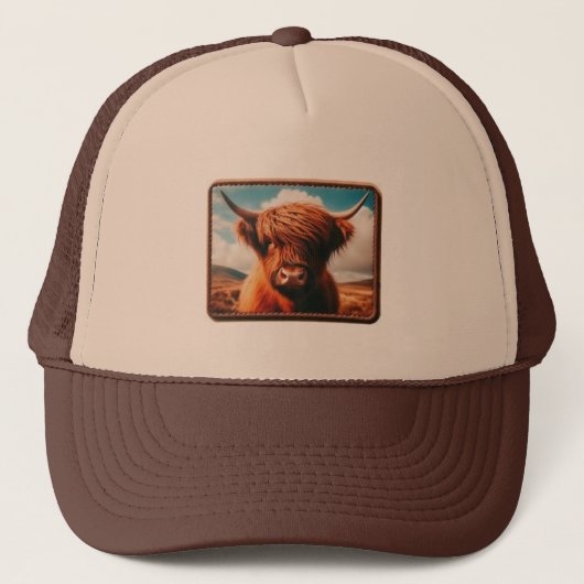 Hochland Kuh Trucker Hat, Cowboy Trending Truckerkappe (Vorderseite)