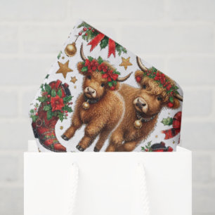 Hochland-Kuh-Weihnachts-Geschenkpapier Seidenpapier