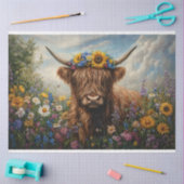 Hochland-Kuh-Wildblume-Blume Kronen-Decoupage Seidenpapier (Basteln)