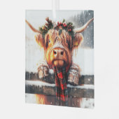 Hochland Kuh Winter Glass Ornament (Vorderseite links)