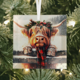 Hochland Kuh Winter Glass Ornament Aus Glas