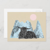 "Hochland-Kuh-Winter" Postkarte (Vorne/Hinten)