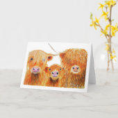 Hochland Kühe "We 3 Coos" Grußkarten Karte (Gelbe Blume)