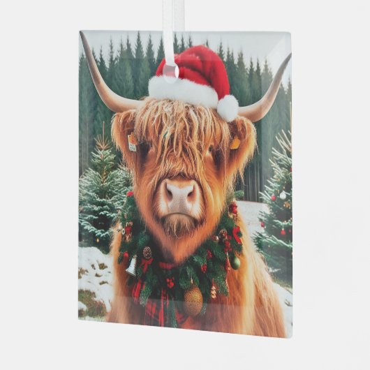 Hochland-Kuhglas-Ornament Ornament Aus Glas (Vorderseite links)