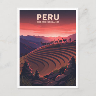 Hochland-Lama-Weiden von Peru Cusco Geschenk Postkarte