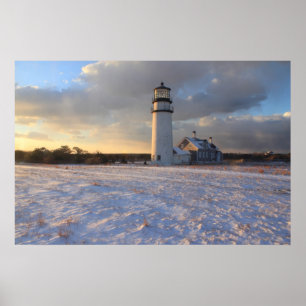 Hochland-Leuchtturm Cape Cod im Winter Poster