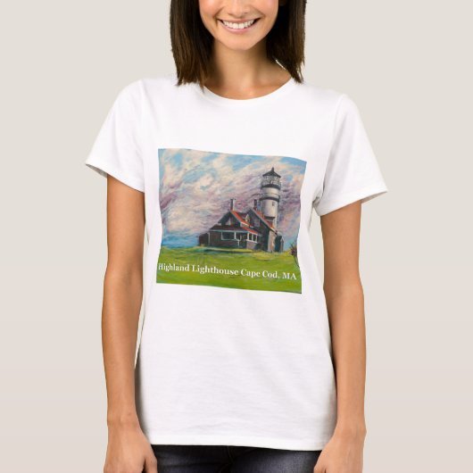 Hochland-Leuchtturm Cape Cod, MA T-Shirt (Vorderseite)