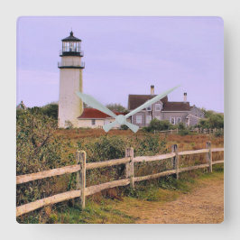 Hochland-Leuchtturm, Cape Cod, Massachusetts Quadratische Wanduhr