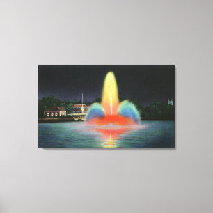 Hochland Park Reservoir beleuchtet bei Nacht Leinwanddruck