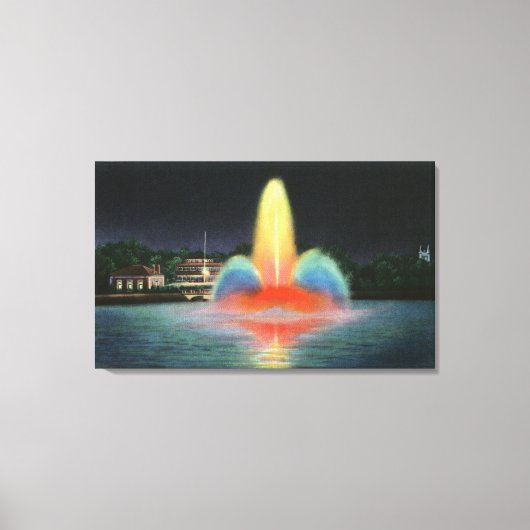 Hochland Park Reservoir beleuchtet bei Nacht Leinwanddruck (Vorderseite)