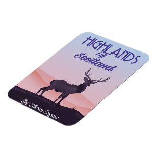 Hochland Schottland Hirsch Reiseplakat Magnet