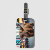 Hochlandkuh am Times Square Gepäckanhänger (Vorderseite Vertikal)