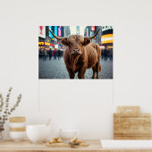 Hochlandkuh am Times Square Poster (Küche)