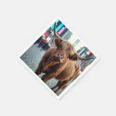 Hochlandkuh am Times Square Serviette (Ecke)