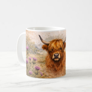 Hochlandkuh - Aquarell-Tiere Kaffeetasse