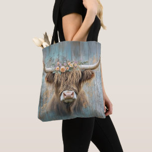 Hochlandkuh-Blumenkrone Rustikale Eleganz Bauernha Tasche