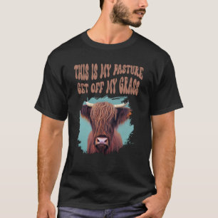 Hochlandkuh, das ist meine Weide runter aus meinem T-Shirt