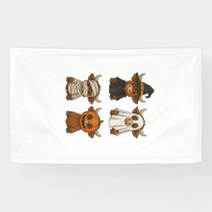 Hochlandkuh Halloween Lustiger Herbst Gruselig Banner