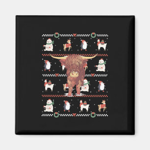 Hochlandkuh hässliches Weihnachten Magnet