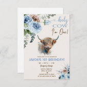 Hochlandkuh, heilige Kuh Junge Geburtstagseinladun Einladung (Vorne/Hinten)