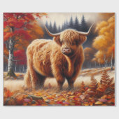 Hochlandkuh Herbstfarbe Geschenkpapier (Flach)
