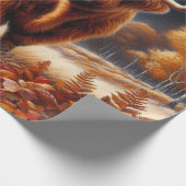 Hochlandkuh Herbstfarbe Geschenkpapier (Ecke)