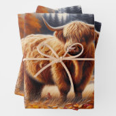 Hochlandkuh Herbstfarbe Geschenkpapier Set (Beispiel)